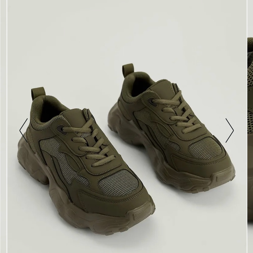 Chunky Olive Green Women's Sneakers